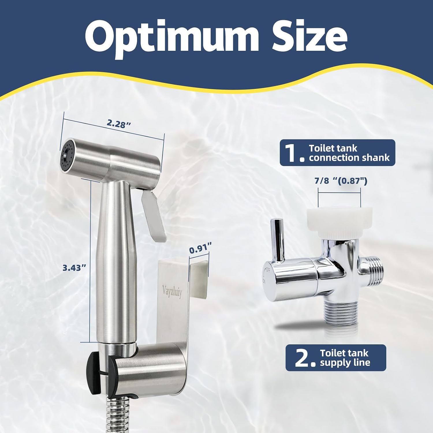 Vayzluiy Handheld Bidet Sprayer for Toilet, Adjustable Water Pressure