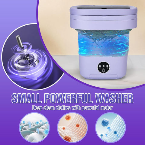 Mini Washing Machine 16L Foldable Small Washer for Underwear, Socks, Baby Clothes - 3 Cleaning Modes with Spin Dryer Basket Ideal for Apartment, RV, Travel, Dorm