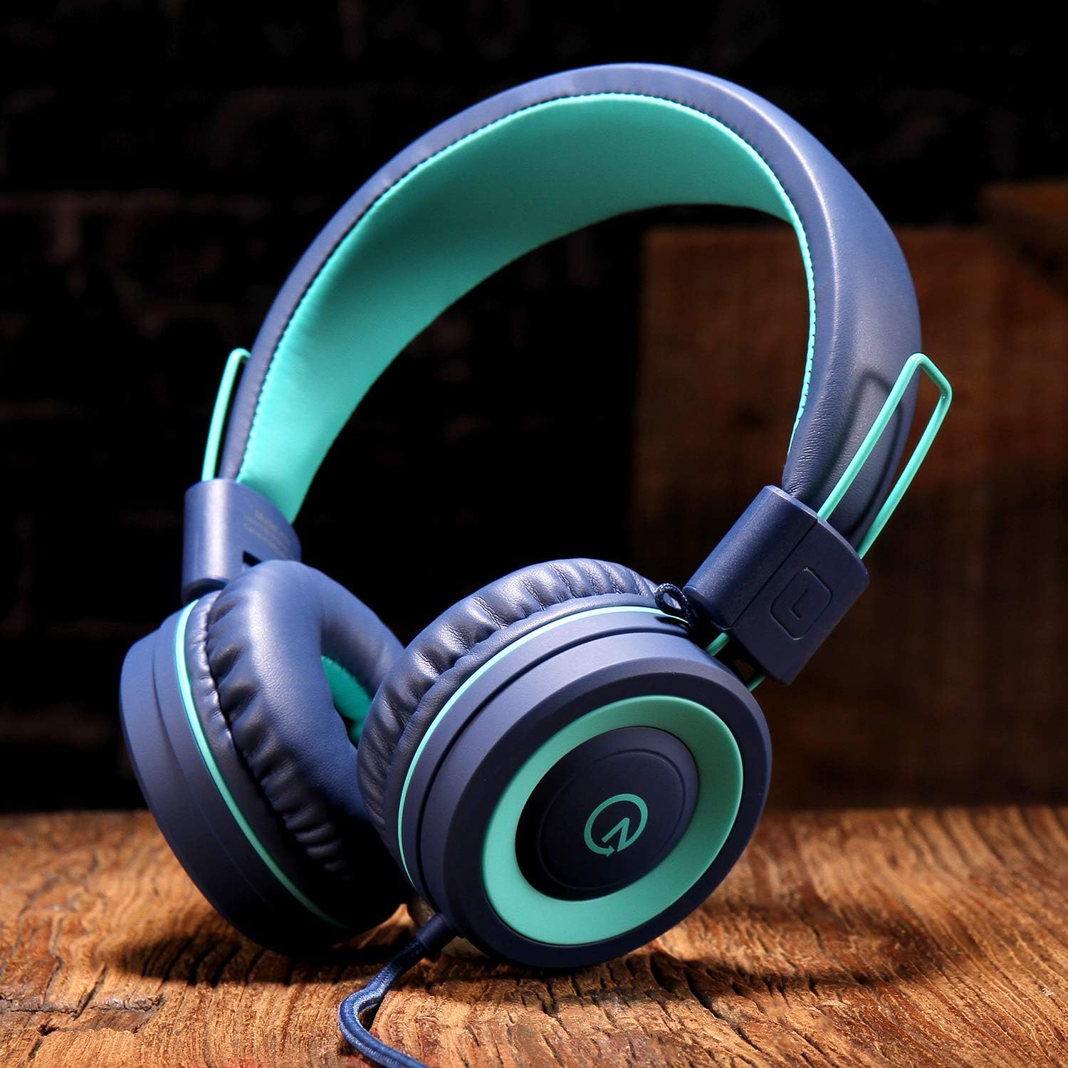 noot products K11 Kids Headphones with Wired Cord 3.5mm Jack Navy/Teal