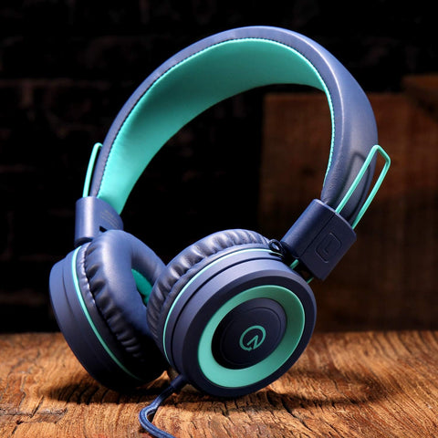 noot products K11 Kids Headphones with Wired Cord 3.5mm Jack Navy/Teal