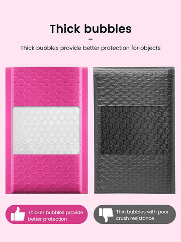 GSSSUSA Pink Bubble Mailers 4x8 Inch 50 Pack Small Padded Envelopes
