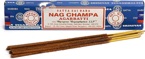 3 Packs Original Satya Sai Baba Nag Champa Incense Sticks Joss Insence - Insense 15g Box NagChampa Agarbatti (Golden Sandalwood)
