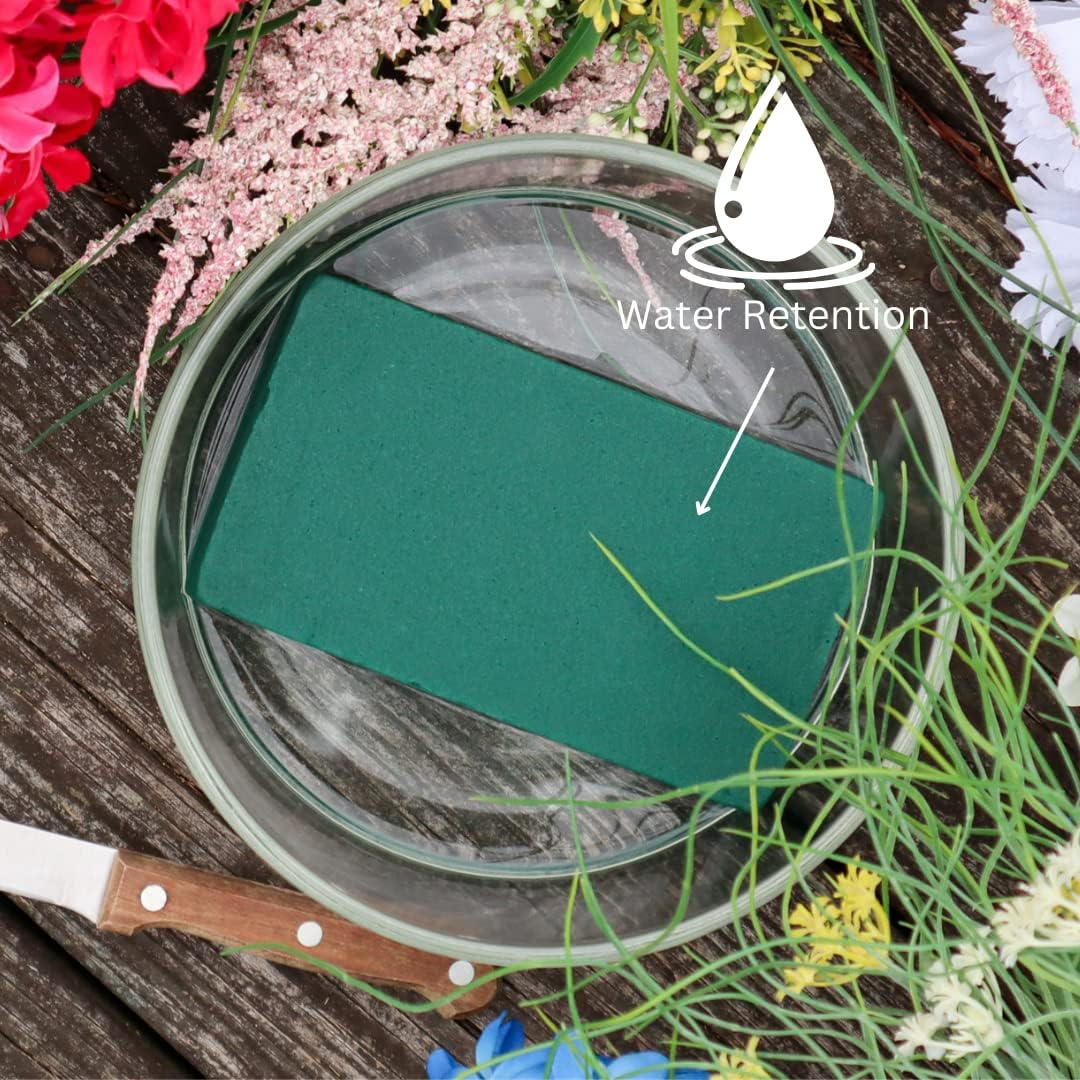 FLOFARE Pack of 3 Floral Foam Blocks Each (6"L x 3"W x 1.75"H) Green Wet & Dry Flower Foam for Fresh & Artificial Flower Arrangement, Plant Foam, Florist Supplies for DIYs, Arts, Crafts & Weddings