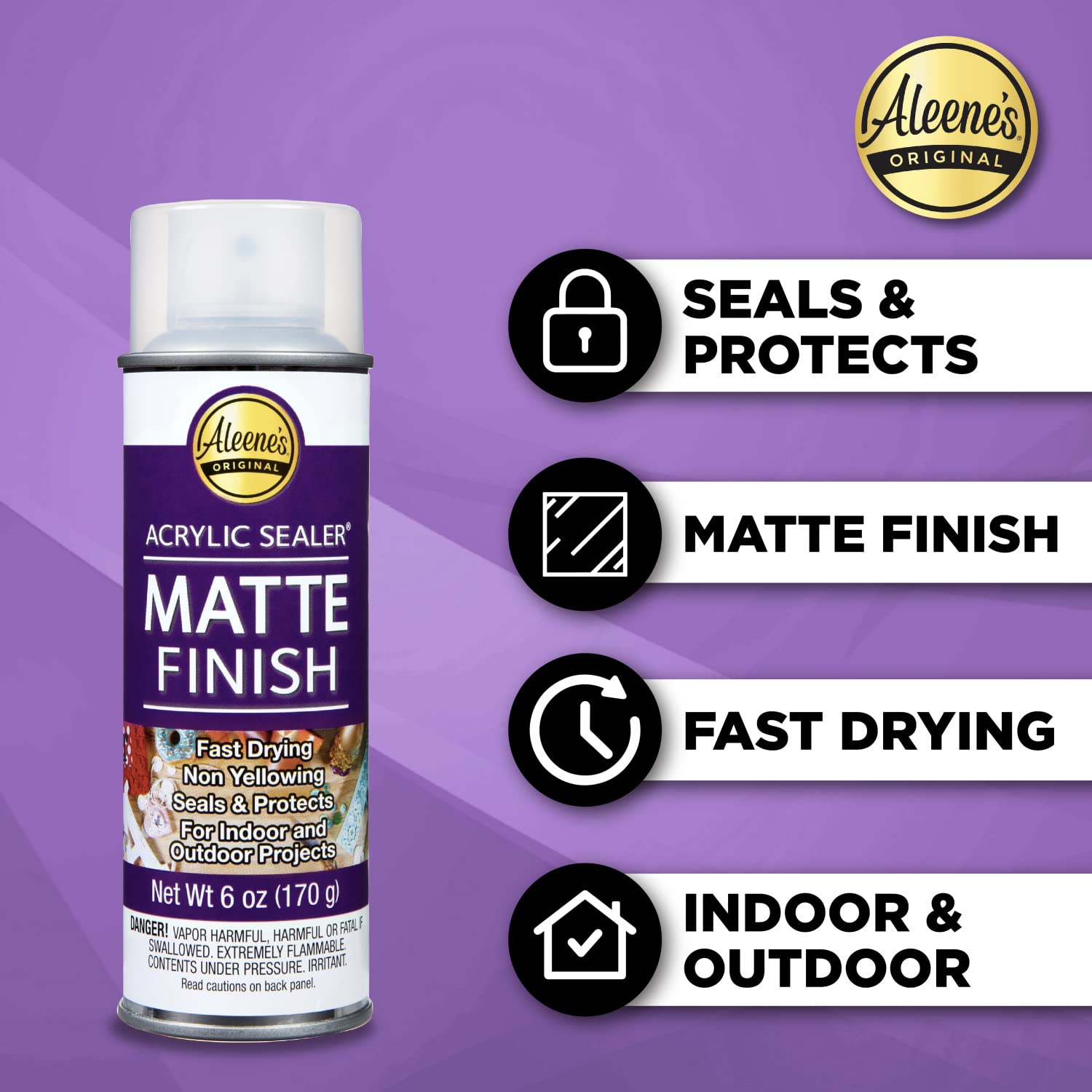 Aleene's Spray Acrylic Sealer, Matte Clear Finish, 6 oz