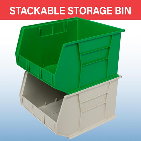 Akro-Mils 30270 AkroBins Plastic Storage Bins, 18"x16"x11", Blue, 3-Pack