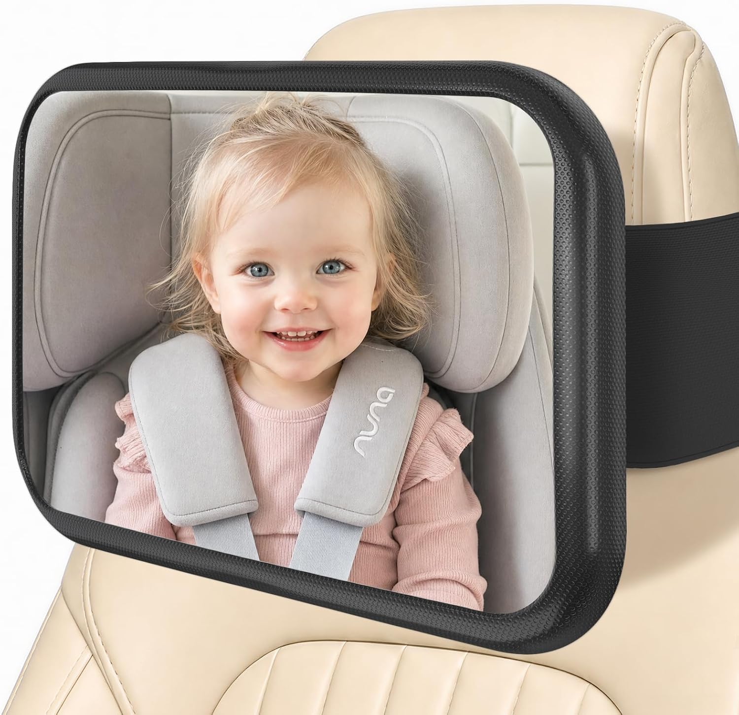 Car Mirror for Baby, Car Seat Mirror for Tesla, Fixed &Adjustable Headrests