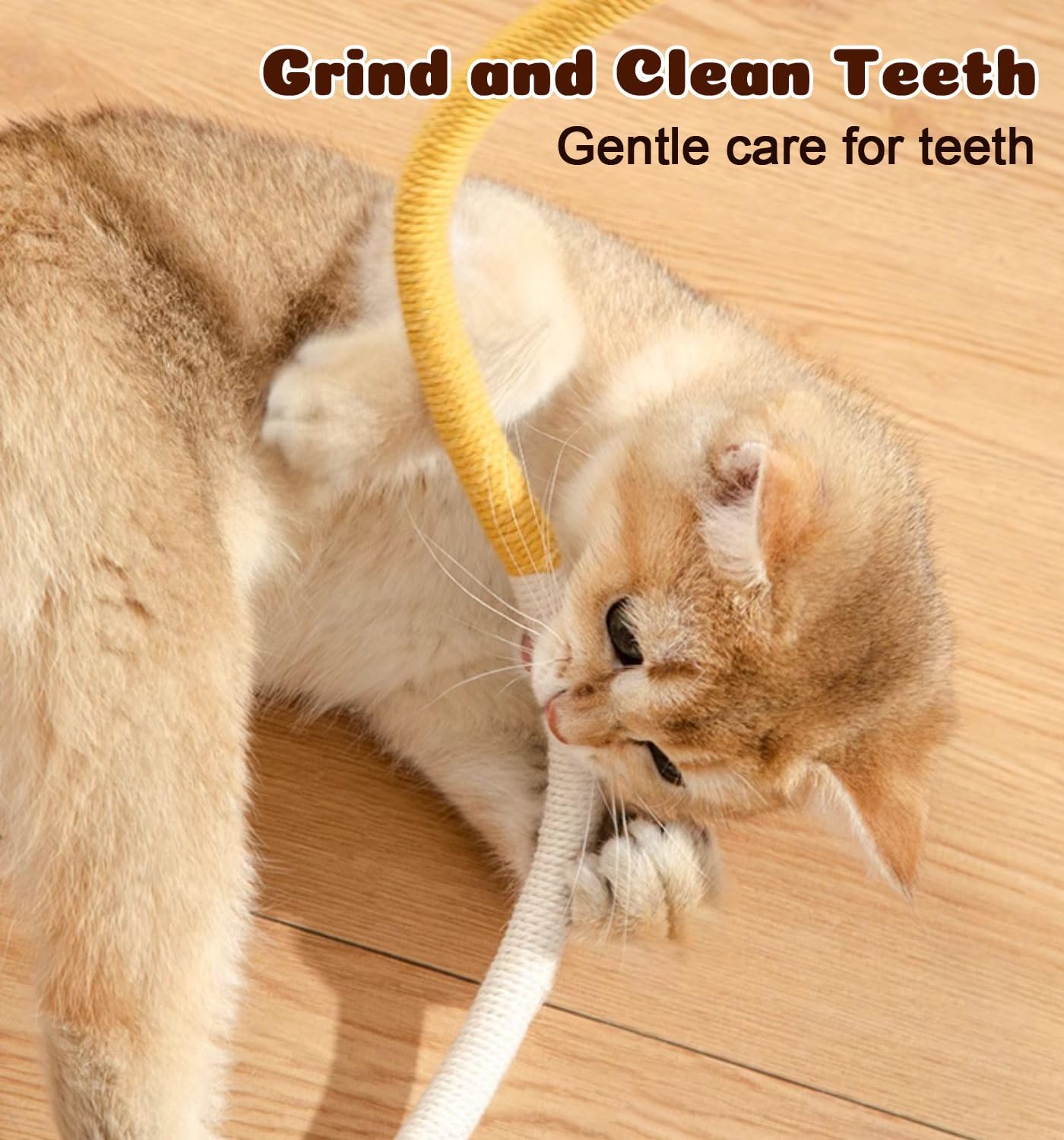Cat Chew Ropes 4Pcs, Safe Cat Chew Toys for Indoor Cats with Catnip