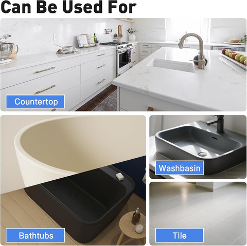 DWIL Tile Paint, Tub and Tile Refinishing Kit with Tools, Bathtub Paint Water Based &Low Odor, Easy to Use for Bathroom Kitchen, Semi-Gloss Black, 25-30sq.ft