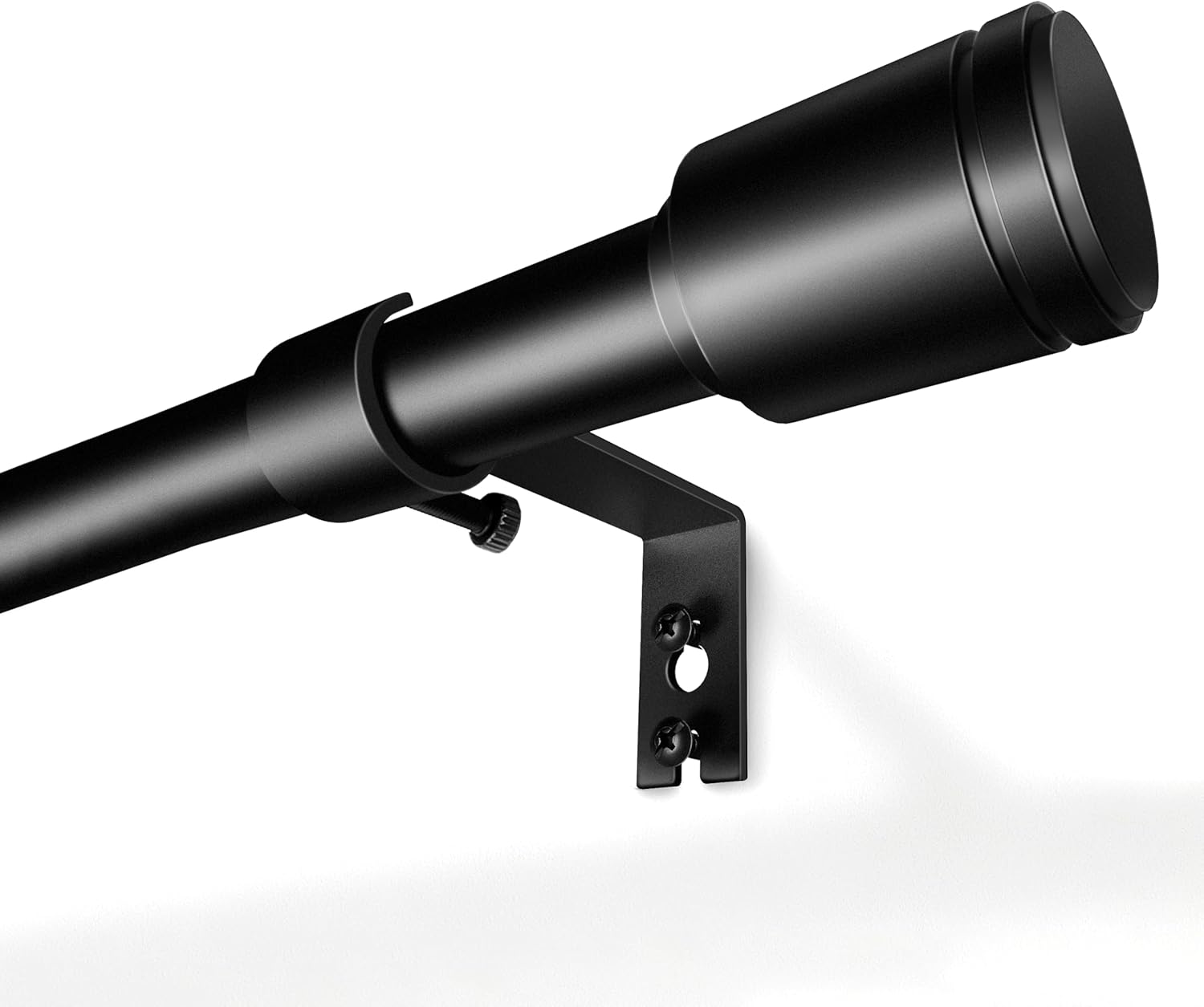 Curtain Rods 30-45 Inch, Adjustable Black Curtain Rods for Windows 1 Pack