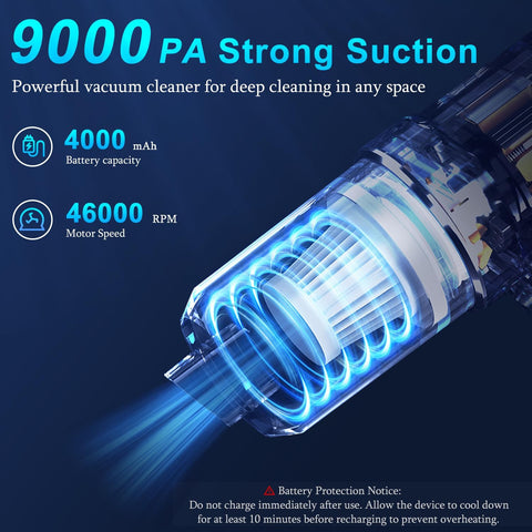 KMM Handheld Car Vacuum Cleaner, Hand Held Vacuum Cleaner and Air Duster