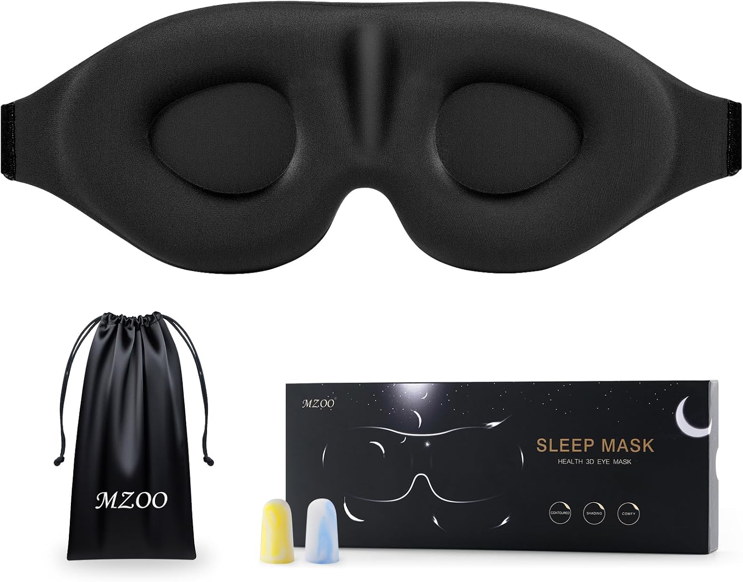 MZOO Luxury Sleep Mask for Women Men Patented Light Blocking Design