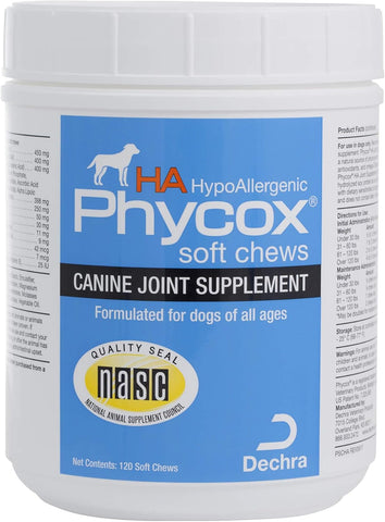 Phycox HA Hypoallergenic Dog Joint Supplement Soft Chews, 120 Ct