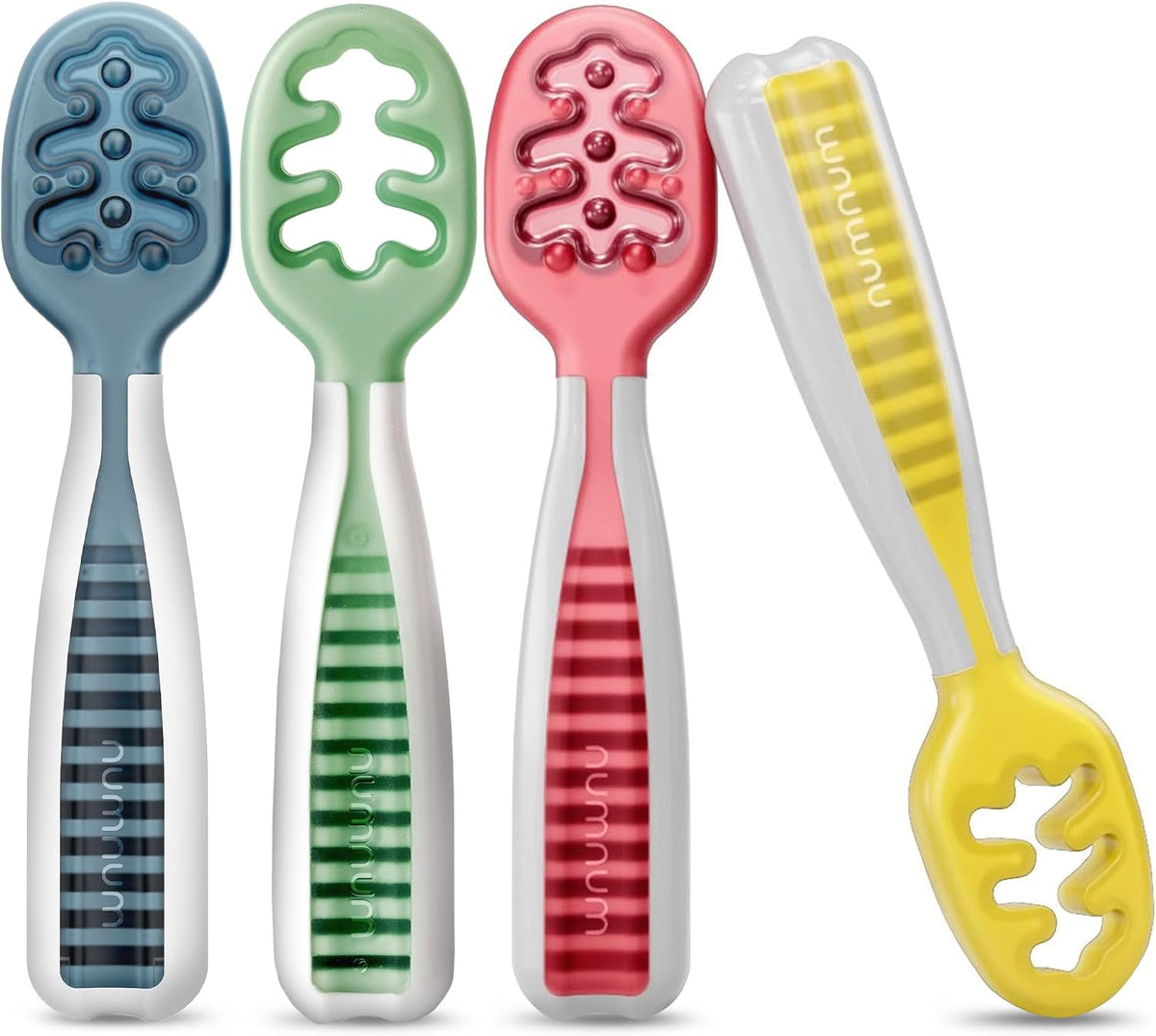 NumNum Baby Spoons Self Feeding 6 Months, 4-Pack Classic Colors