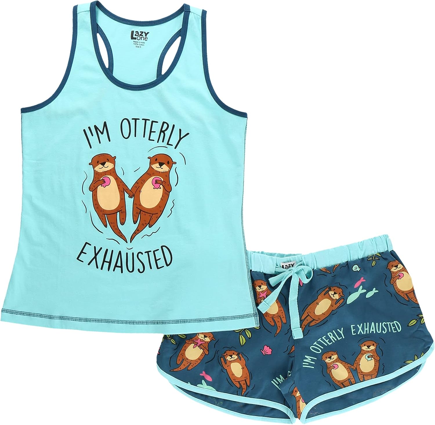 Lazy One Matching Pajamas for Women, Cute Tank Top Set, Summer Pajamas