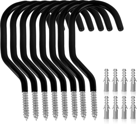GURADESIGN 8-Pack Heavy Duty Bike Hook, Loading Capacity 100 LBS, 6 inch, Bike Hooks for Garage Wall and Garage Ceiling