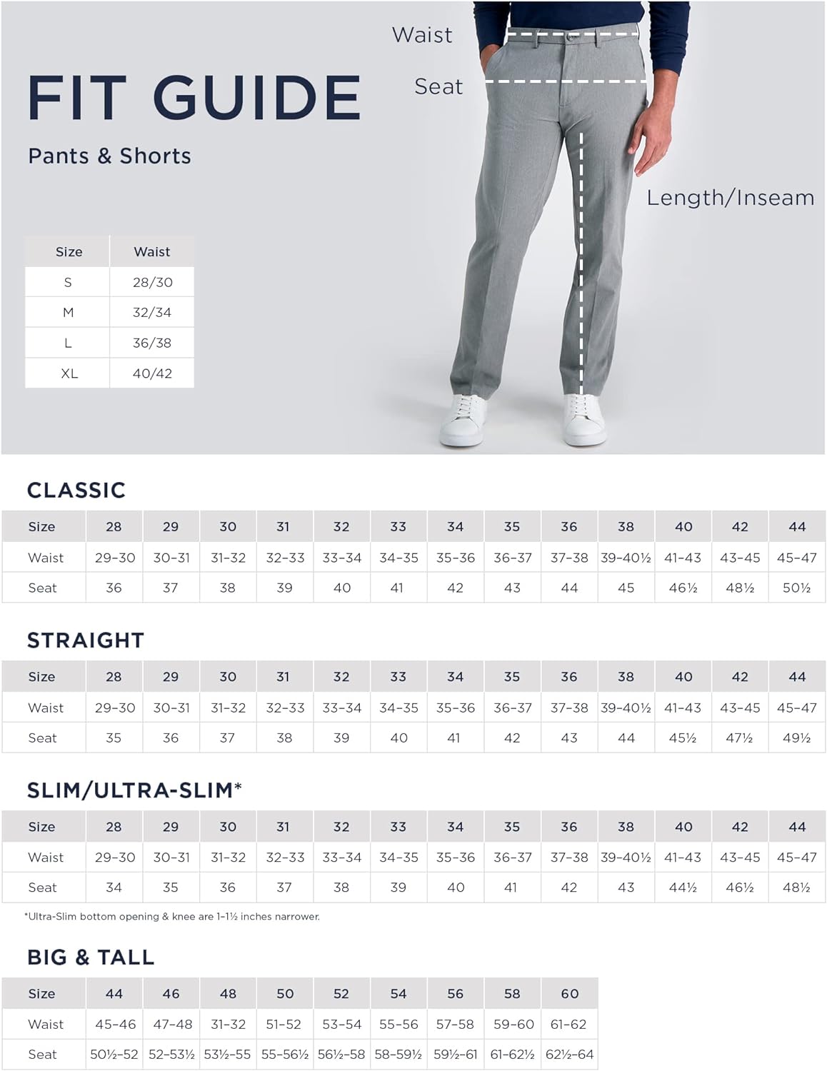 Haggar Men's Big & Tall Classic Fit Cool 18 Pro Golf Pant