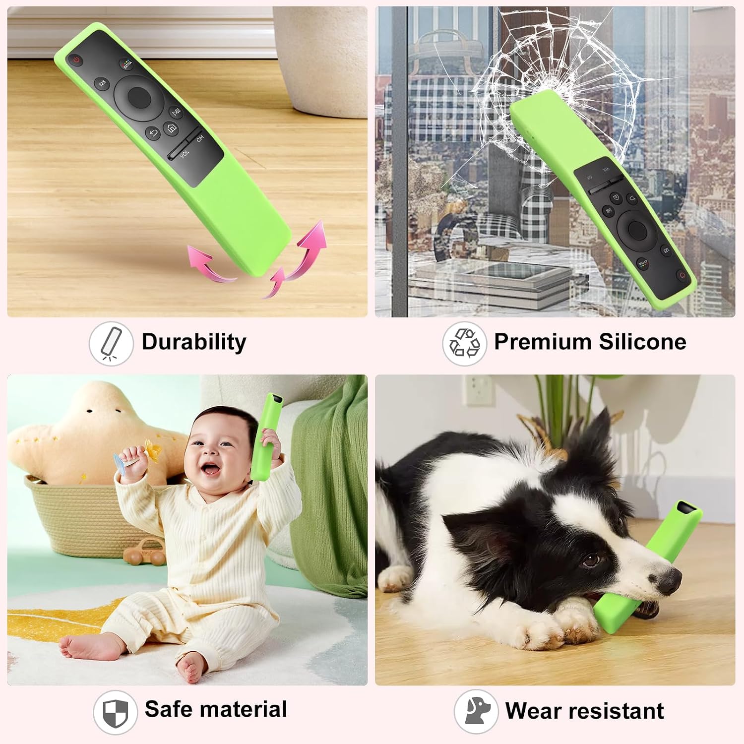 (2 Pack) Cover for Samsung Remote Silicone Protective Case Compatible with Samsung TV Remote Control Cover BN59 Series Glow in The Dark Remote Skin Sleeve
