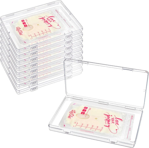 8 Pack Clear Clear Freeze Flat Breastmilk Storage Organizer, Space Saving