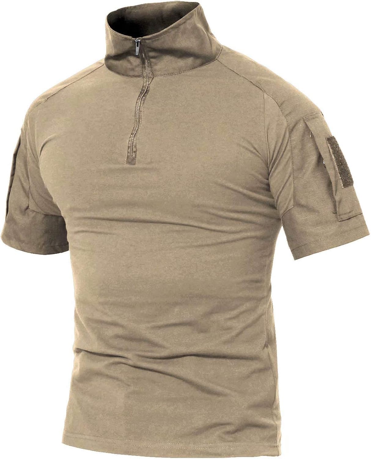 MAGCOMSEN Men's Tactical Military Shirts 1/4 Zip Short Sleeve Slim Fit