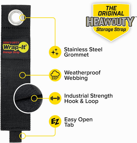 Heavy-Duty Wrap-It Storage Straps - Assorted 6-Pack