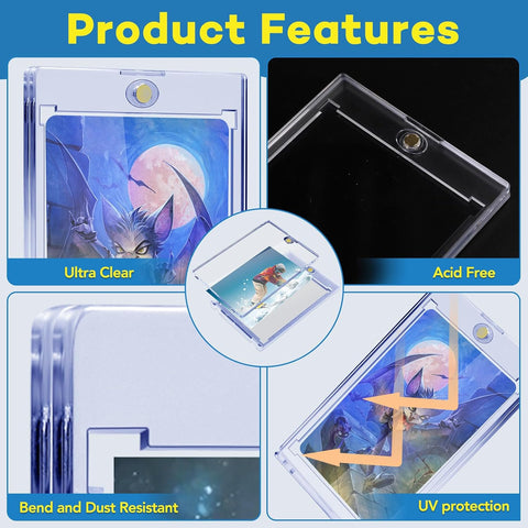 ZENOWICK 60ct Magnetic Card Holders, 35pt One Touch Card Holder
