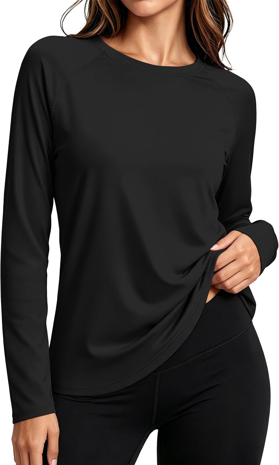 MAGCOMSEN Thermal Shirts for Women Long Sleeve Fleece Tops Warm Undershirts