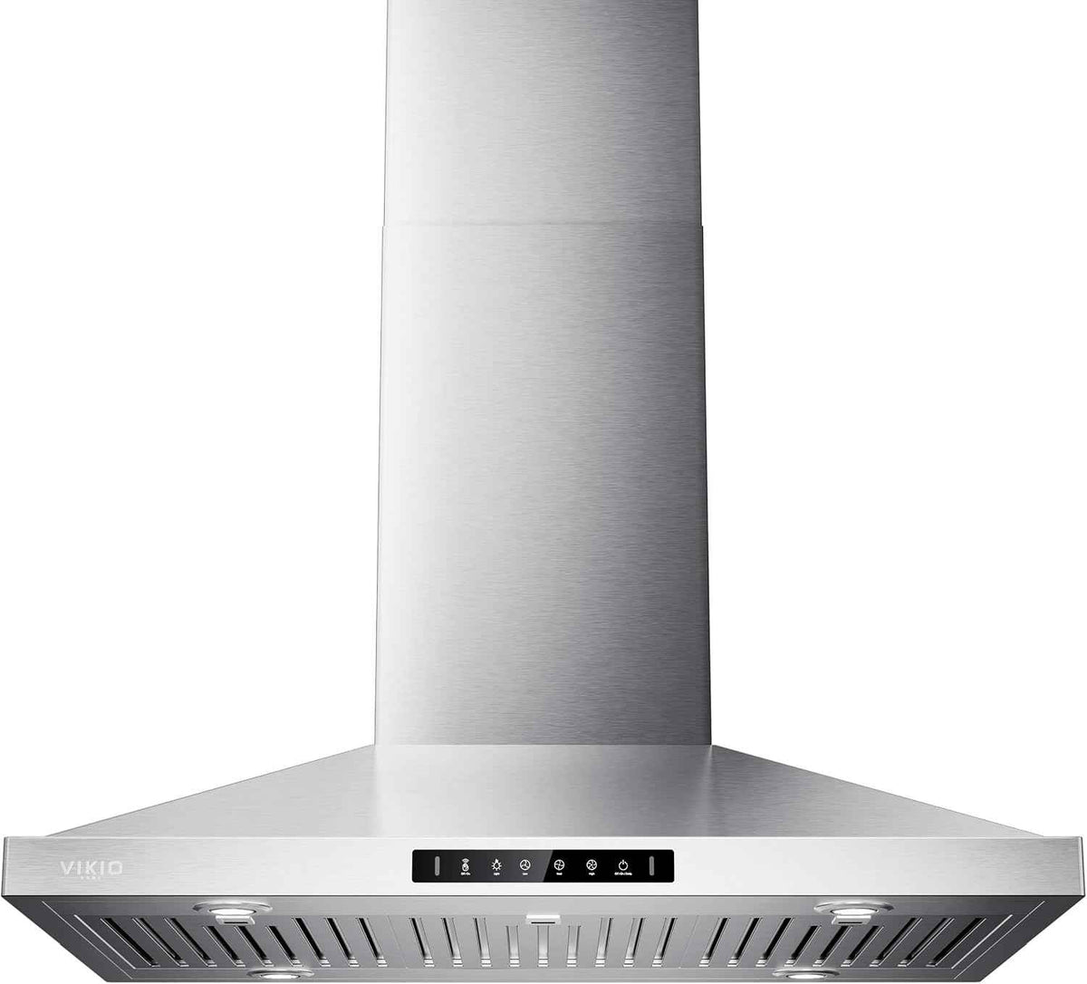 VIKIO HOME Island Range Hood 36 Inch, 390 CFM kitchen Hood with Touch/Gesture, Ceiling Mount, Convertible Ducted/Ductless, 3-Speed Fan, 3 Stainless Steel Baffle Filters