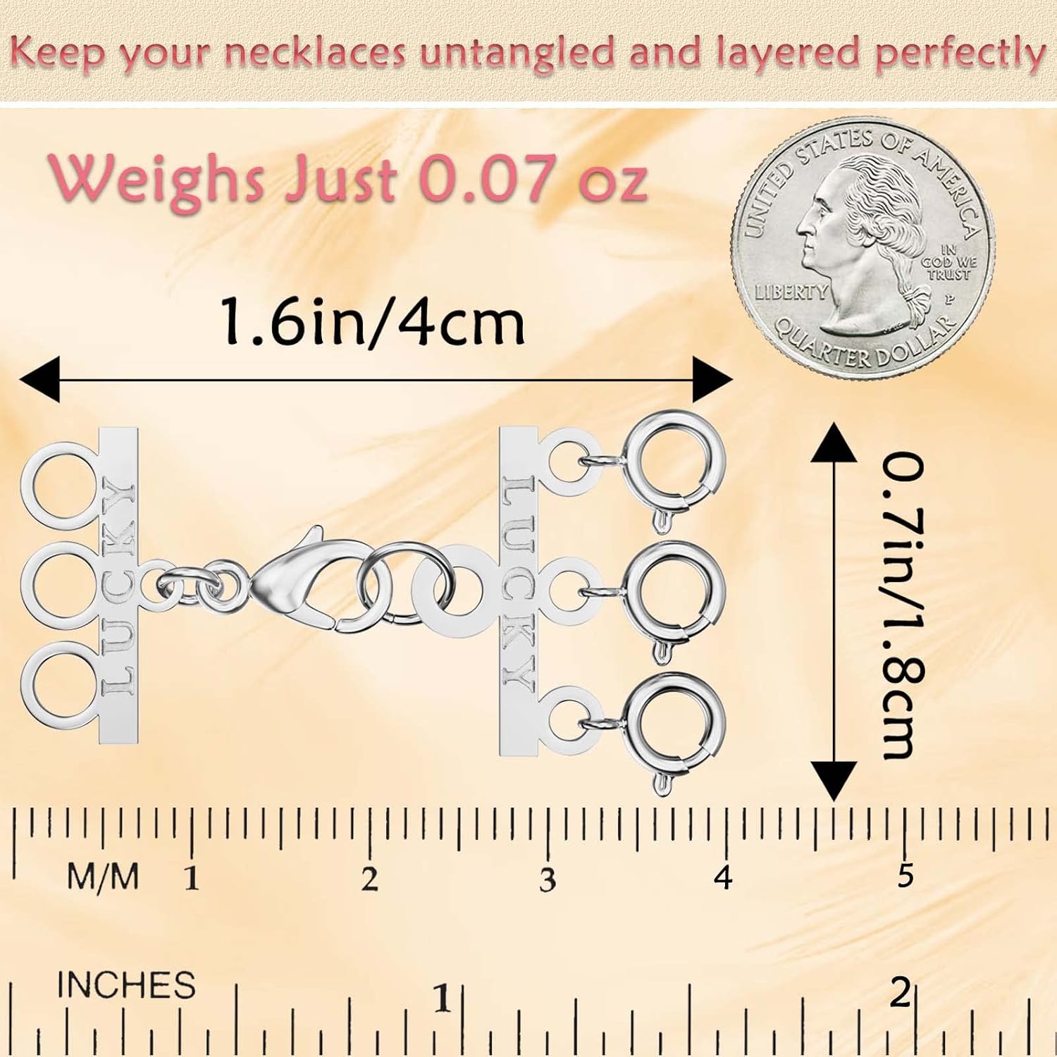 Necklace Layering Clasp Separator, Multi Necklace Stack Clasp