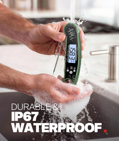 Instant Read Meat Thermometer Digital, Food Thermometer for Cooking, Green