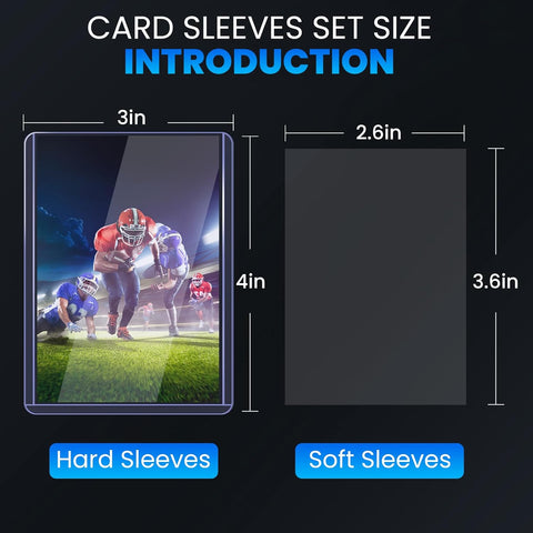 200 Card Sleeves Top Loaders for Cards, 3" x 4" Hard Plastic Toploaders