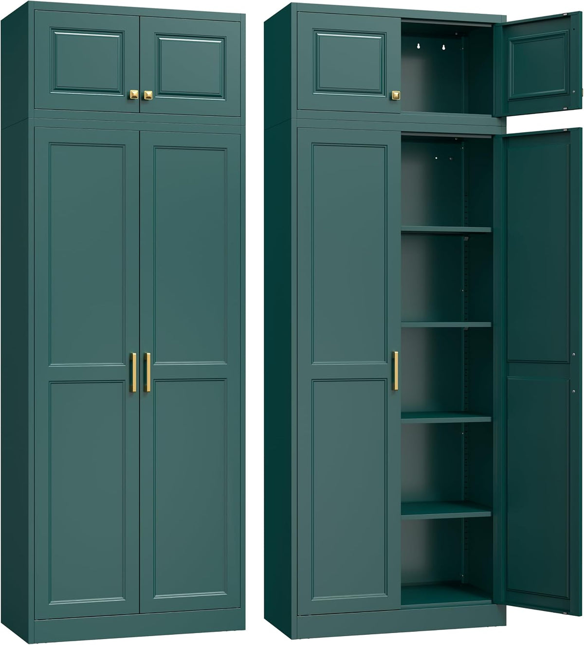 Steeloong 86"Metal Pantry Storage Cabinet with Doors & 4 Adjustable Shelves