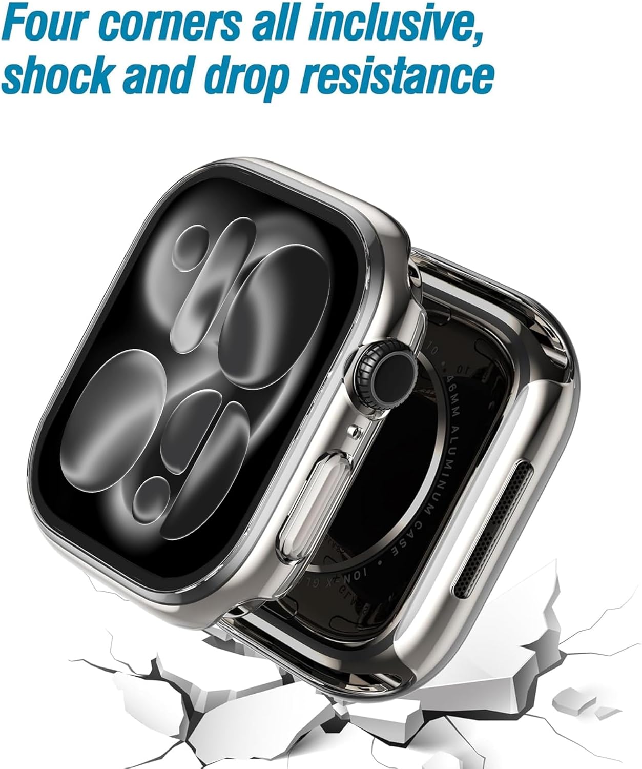 Ailun 2 Pack Screen Protector Case for Apple Watch Series 11/10, 46mm