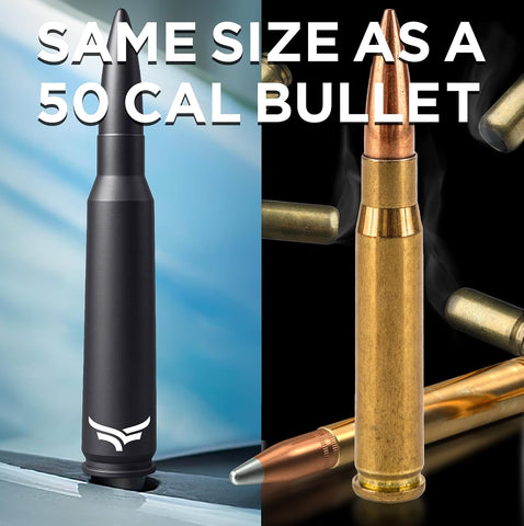 EcoAuto 50 Cal Bullet Antenna for Ford F150 F250 F350 & Dodge Ram & Ford Raptor Bronco - Instantly Upgrade Your Truck Look with F150 Antenna - Anti-Theft Antenna Topper - Matte Black Bullet Antenna