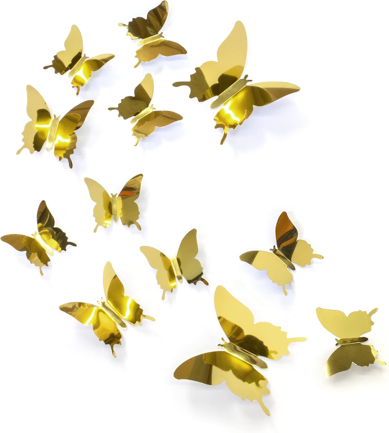 Cute Blue Butterfly Wall Decor 24 pcs, Girls Room Wall Decals, Teal Aesthetic Butterflies Stickers for Nursery Decorations, Baby Toddler Room Decor for Girls