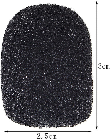 15 Pack Foam Microphone Windscreen, Lapel Headset Microphone Sponge Mini Foam Cover Shield Protection for Variety of Headset (Black)