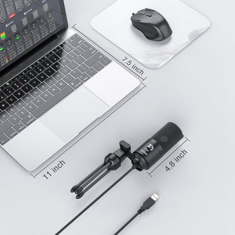 FIFINE USB Microphone, Metal Condenser Recording Microphone for Laptop MAC or Windows Cardioid Studio Recording Vocals, Voice Overs,Streaming Broadcast and YouTube Videos-K669B