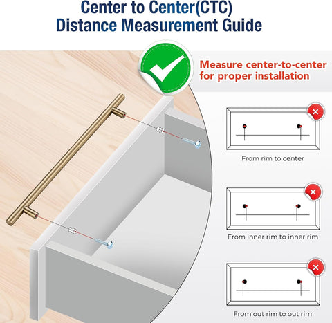 JOY DECOR Champagne Bronze Cabinet Pulls Drawer Pulls 8-3/4 Inch CC 45 Pack