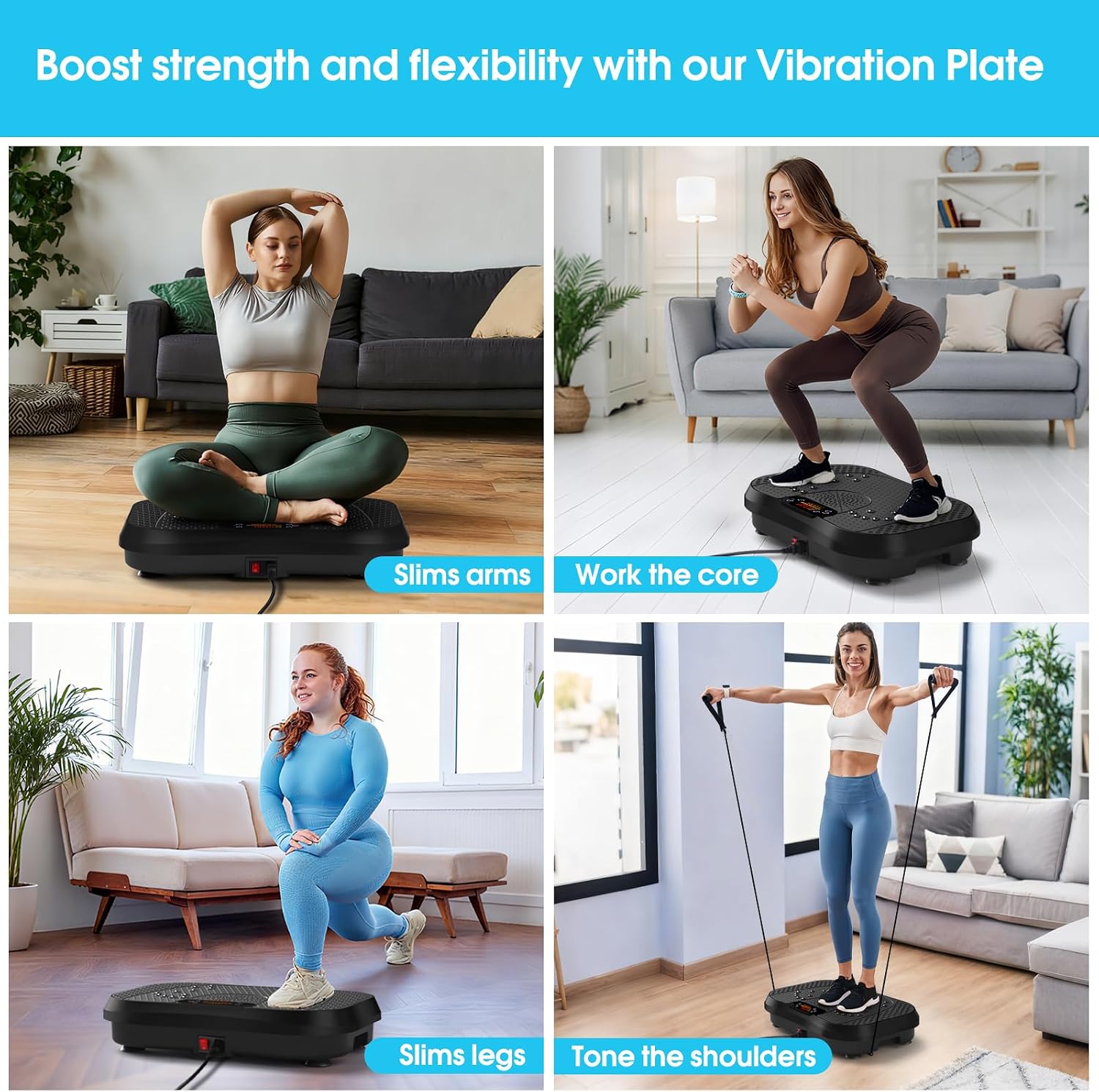 SoftGym Vibration Plate Exercise Machine for Lymphatic Drainage & Fitness