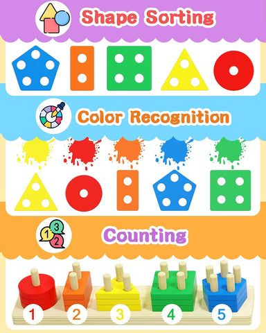 Montessori Toys for 1 2 3 Year Old Boy Girl, Toddler Learning Toys Gifts