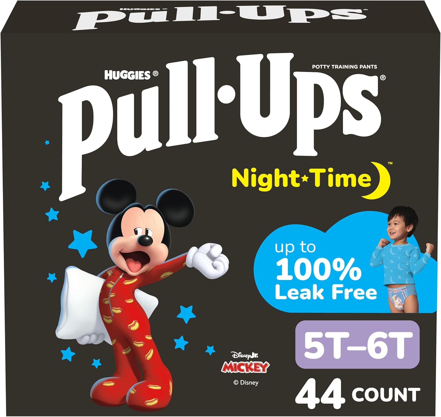 Pull-Ups Boys' Night-Time Potty Training Pants, Size 5T-6T, 44 Count