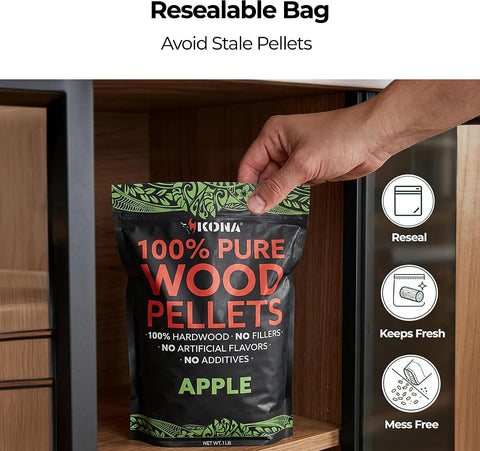 Kona Wood Pellet Variety Pack for Ninja Woodfire - 8 Flavors, 8 x 1 lb