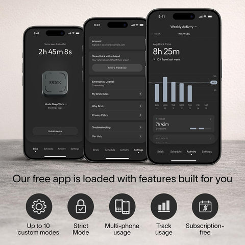 The Brick Smartphone Access Blocker, Subscription-Free Phone Lock