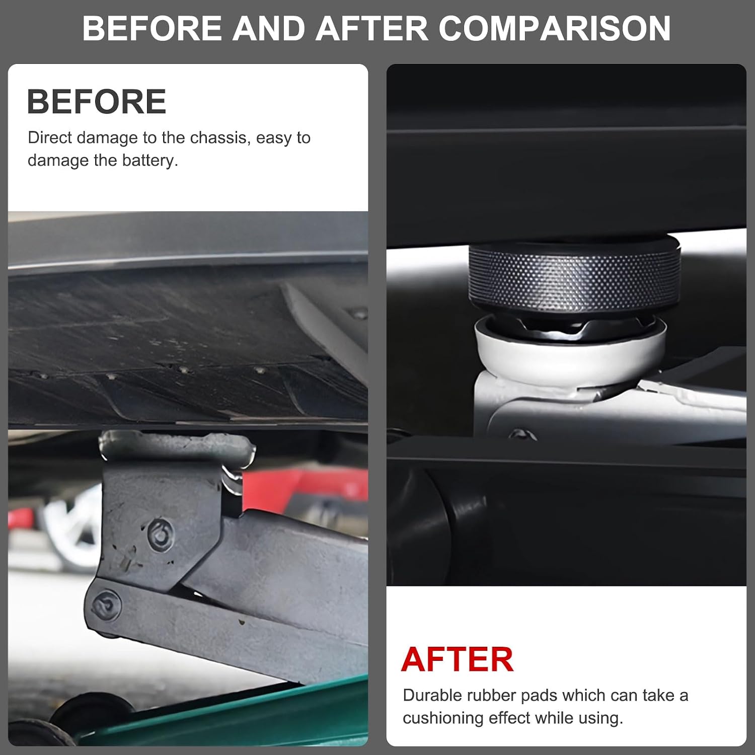 Lifting Jack Pads Compatible with Tesla Model Y/3/X/S & Model Y Juniper, 2016-2026 Upgrade Rubber Lift Pucks Accessories for Tire Repair, Floor Jack Puck Protect Battery & Chassis (4 PCS)