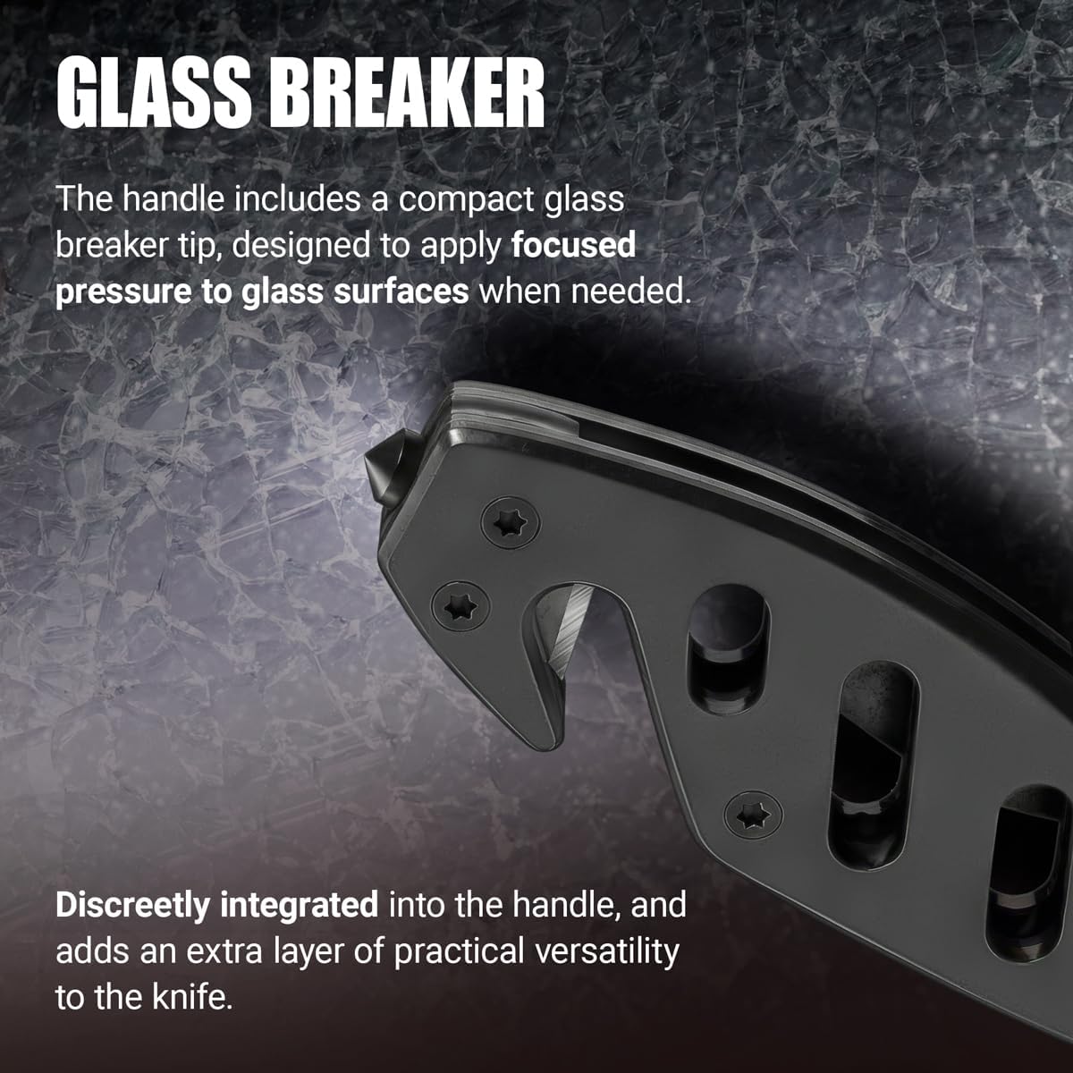 Tactical Legal Knife for Men Women - 2.68 inch Serrated Blade - Small Black Pocket Knives with Glass Breaker Seatbelt Cutter - Cool Folding Tool for Camping Work EDC - Mens Birthday Gift Ideas 6655 B