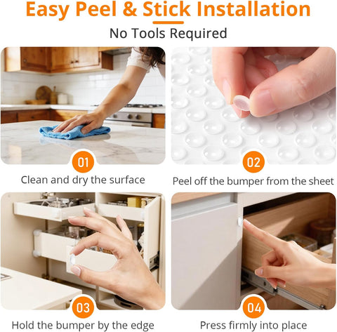 CHUNZEXI 100 PCS Clear Cabinet Door Bumpers, 5/16 Inch Round Rubber Pads