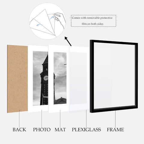 Wiscet 16x20 Picture Frame Set of 3, for Wall Gallery Photo Frames, Black