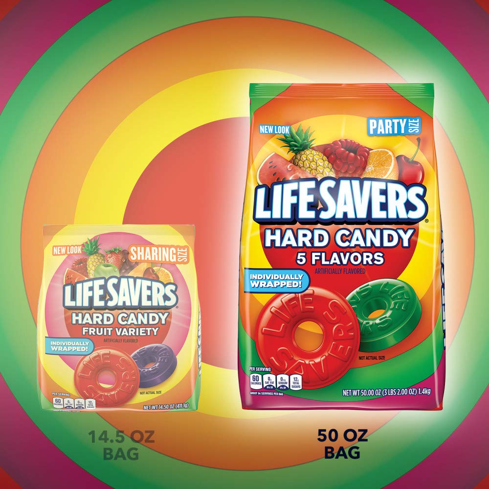LIFE SAVERS 5 Flavors Hard Candy, Party Size, 50 oz Sharing Bag
