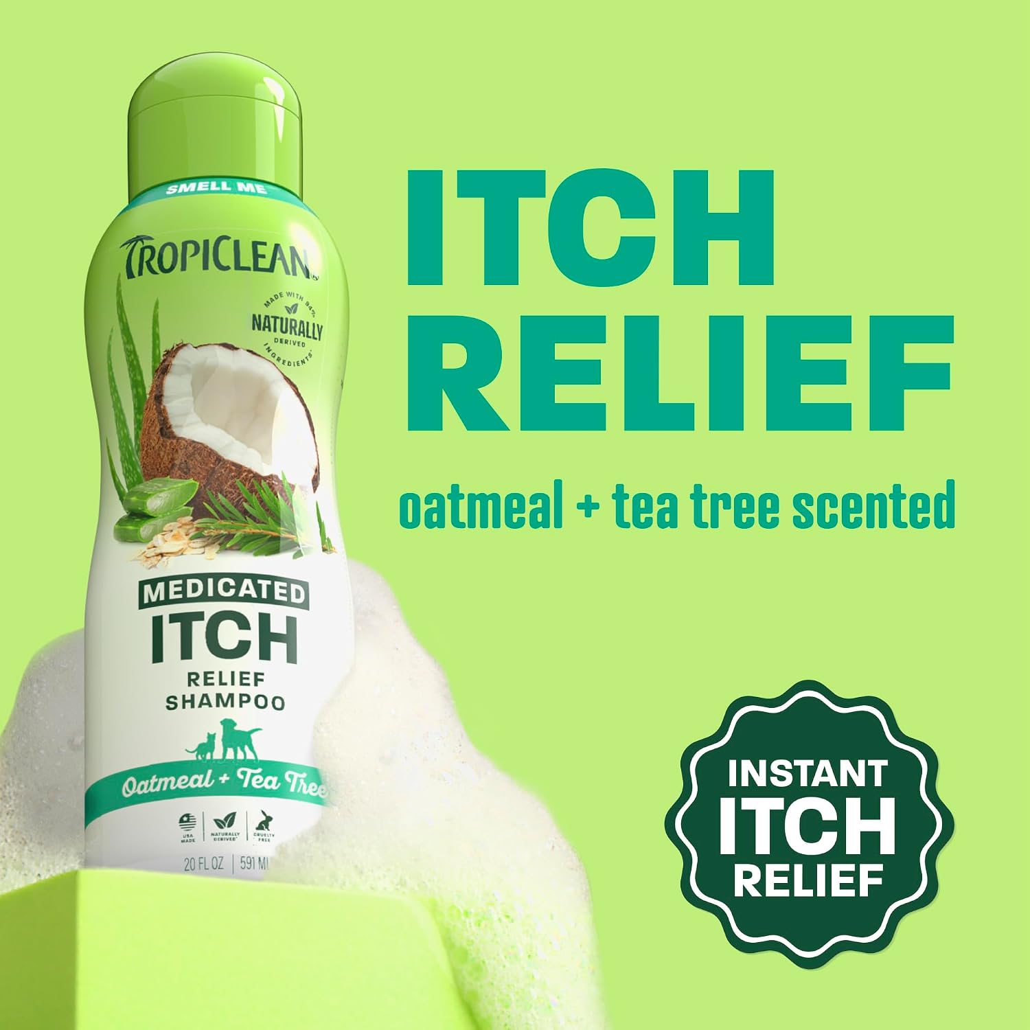 TropiClean Oatmeal Dog Shampoo, Medicated, 20oz