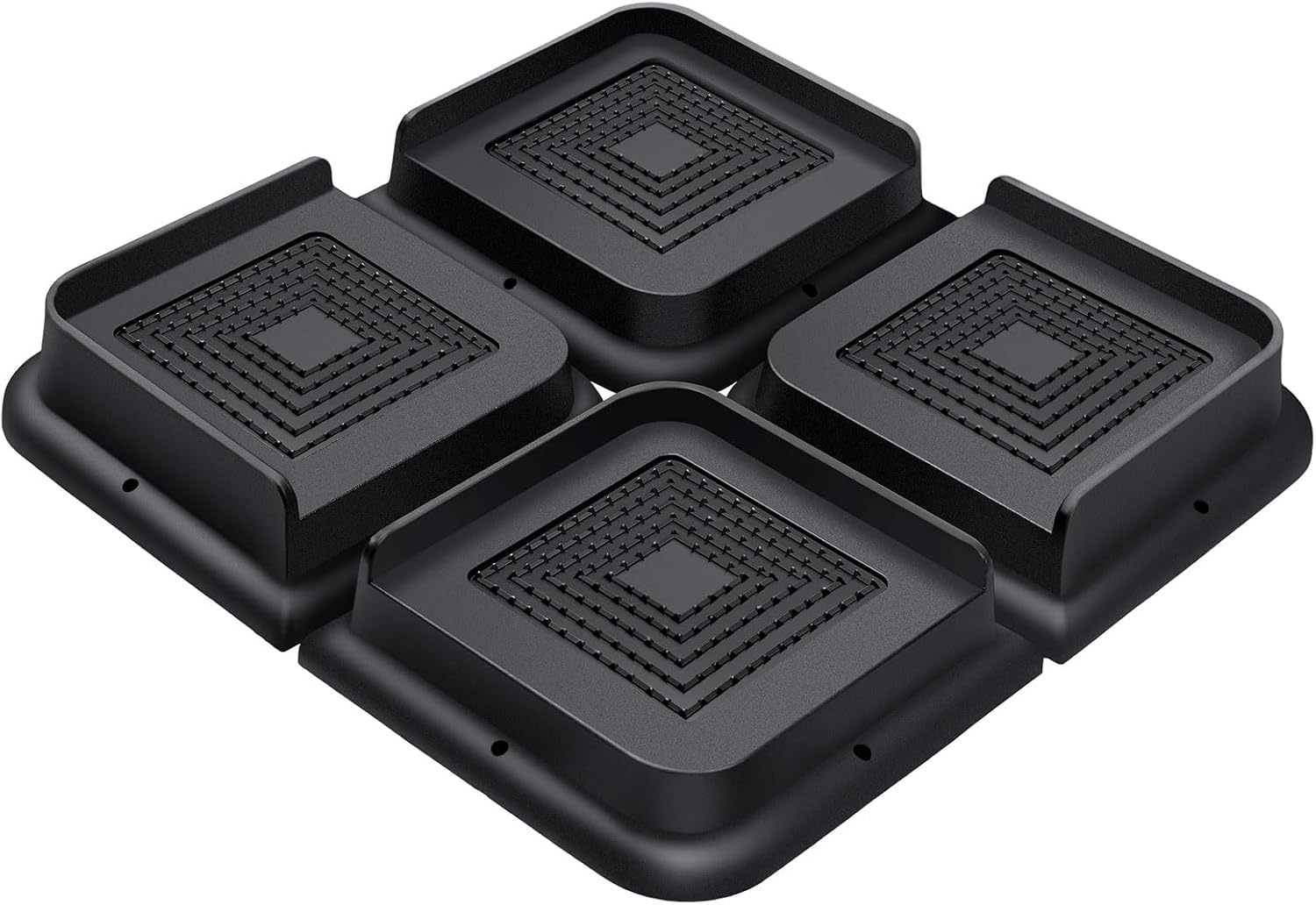 ANNKUT Bed Risers 1 Inch Heavy Duty, Furniture Risers for Bed Desk Table Sofa Couch,Oversized Bed Lifts Risers,Support up to 5000 Lbs(4 Pack Black)