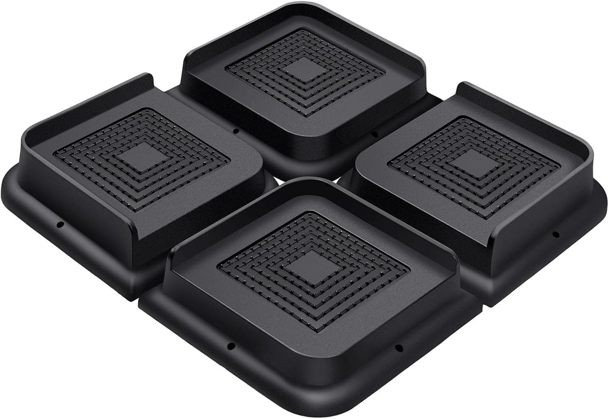 ANNKUT Bed Risers 1 Inch Heavy Duty, Furniture Risers for Bed Desk Table Sofa Couch,Oversized Bed Lifts Risers,Support up to 5000 Lbs(4 Pack Black)